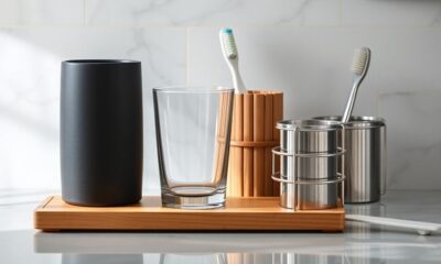 stylish bathroom toothbrush organization