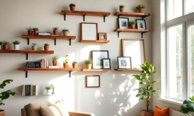 stylish space saving wall shelves