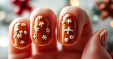 decorative gingerbread inspired nails