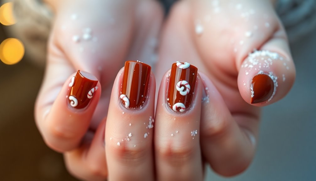 gingerbread nail design tutorial