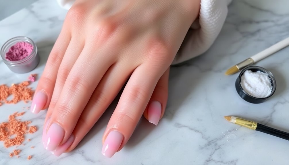 nail enhancement using powder