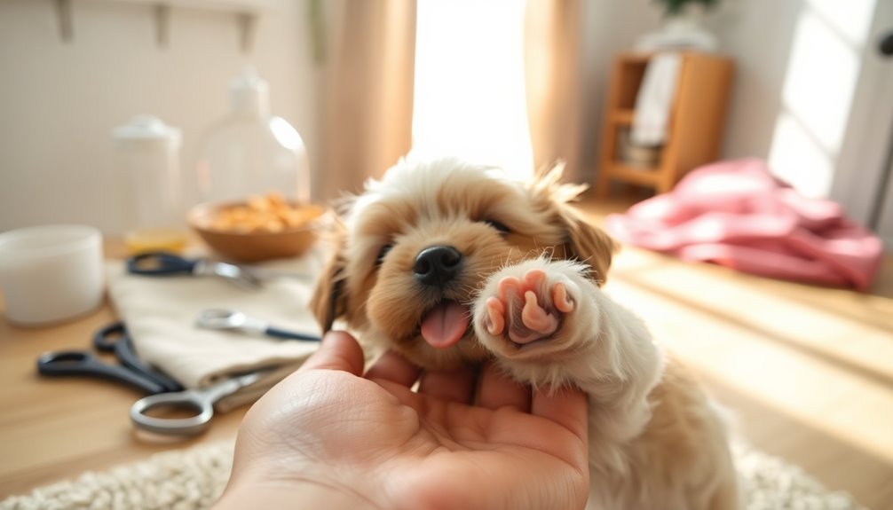 puppy nail clipping preparation