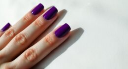 purple nails at cuticle