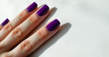 purple nails at cuticle