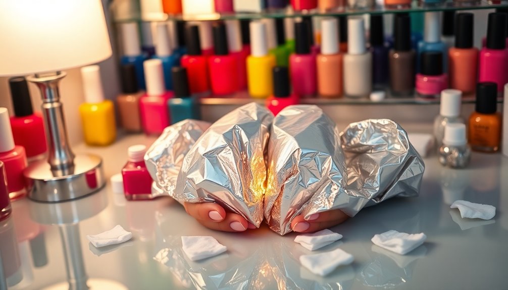 soak nails in foil