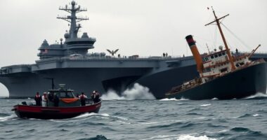 us navy carrier collision