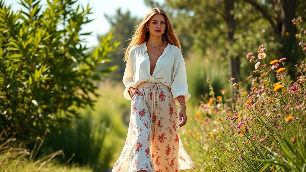 boho breathable flowy fabrics
