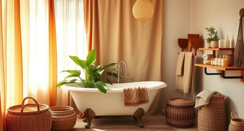boho spa bathroom transformation