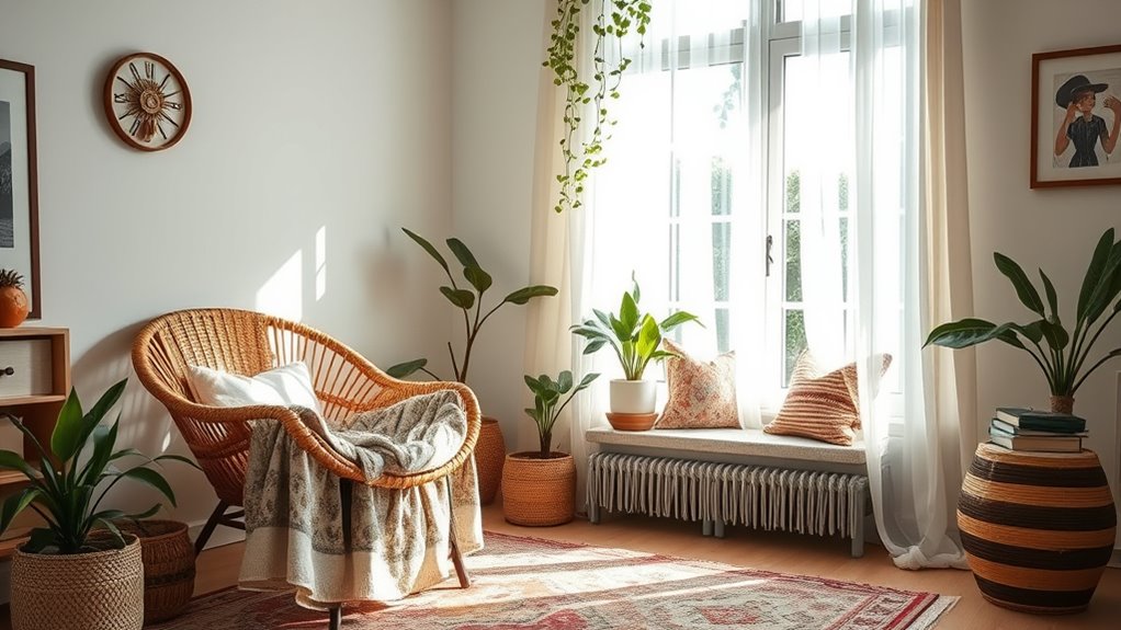 bright cozy sunlit nook