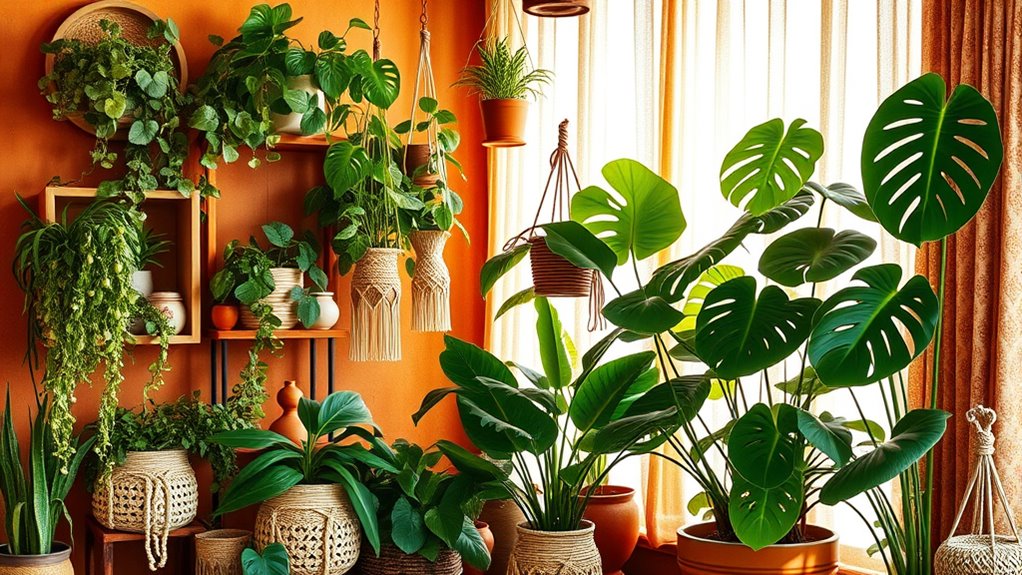 eclectic layered plant arrangements