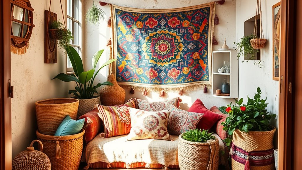 layered textures and eclectic decor