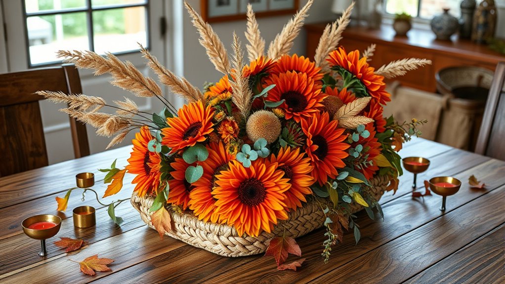 seasonal flowers and foliage