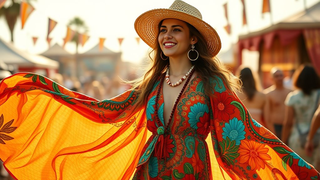 vibrant flowing boho dresses