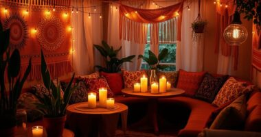 bohemian cozy mood lighting