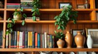 decorating shelves with books