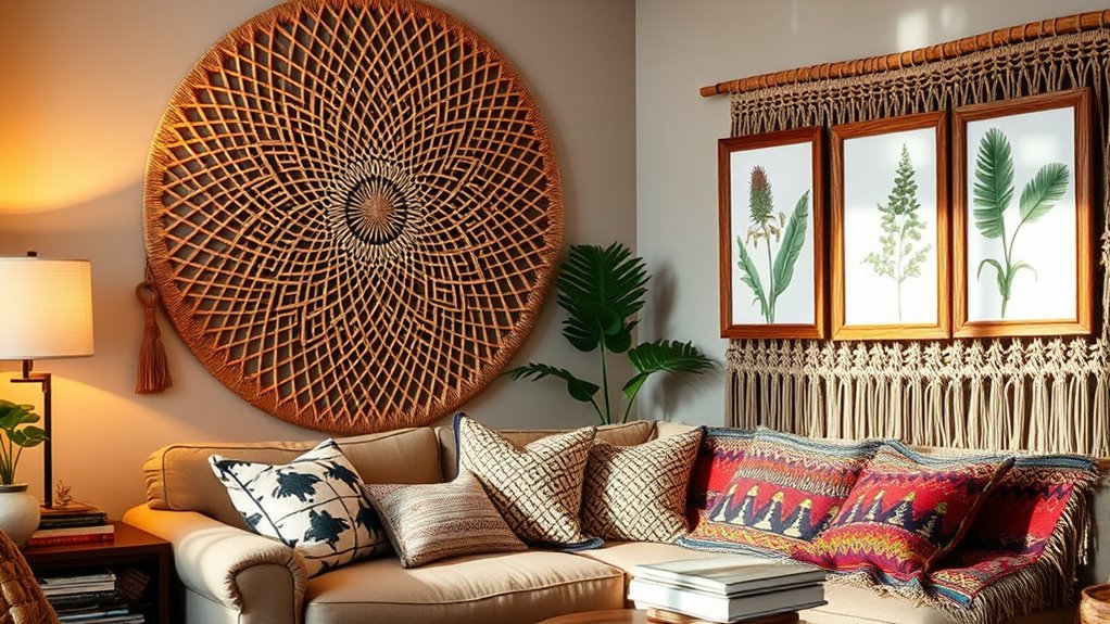 eclectic textured boho walls