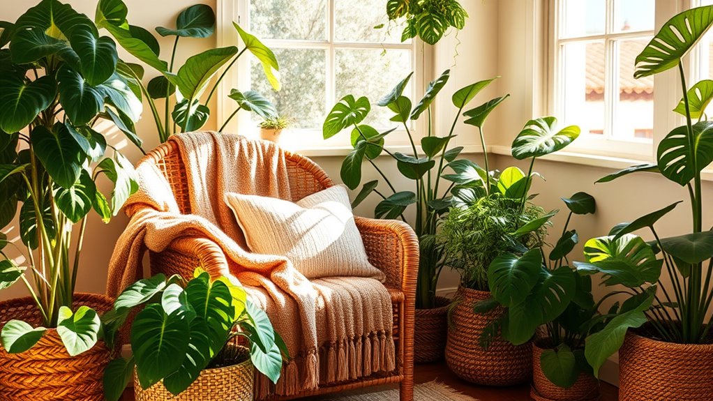 lush greenery enhances boho