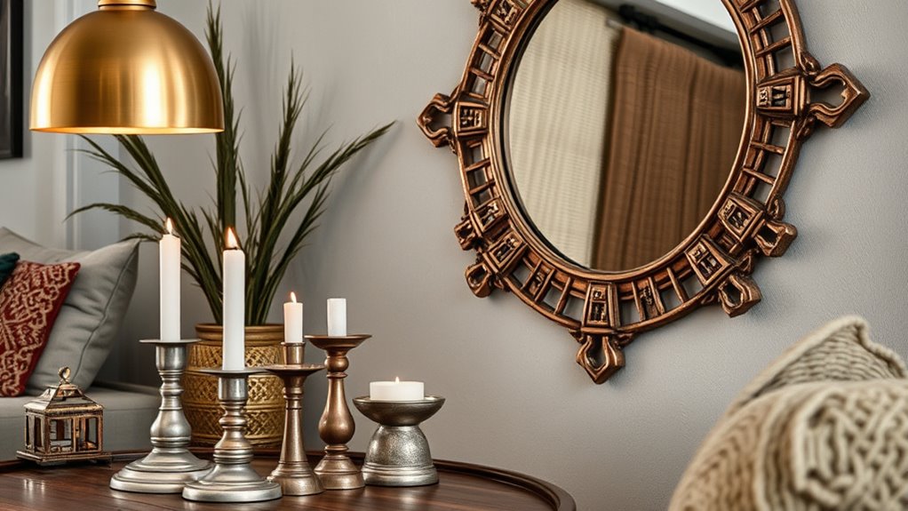 mixing antique modern finishes