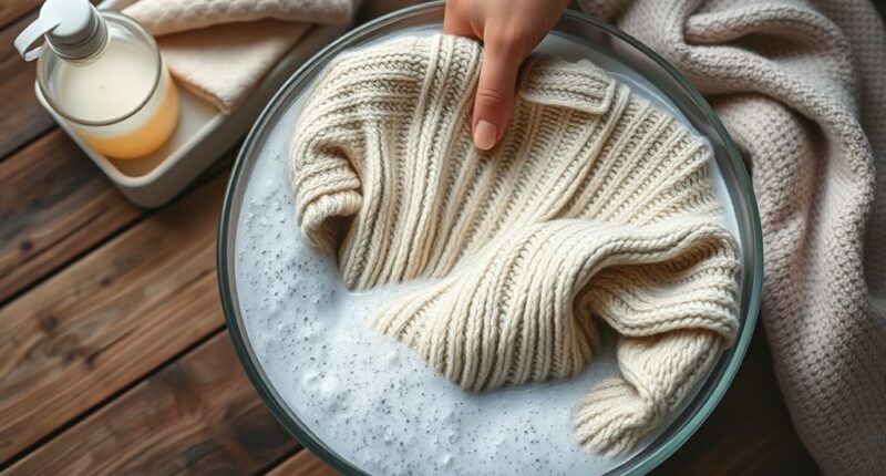wash wool carefully properly