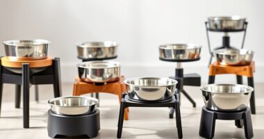 adjustable elevated pet bowls