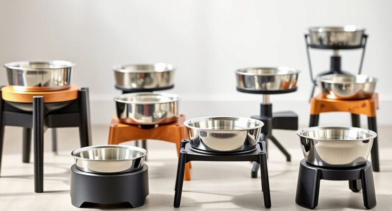 adjustable elevated pet bowls