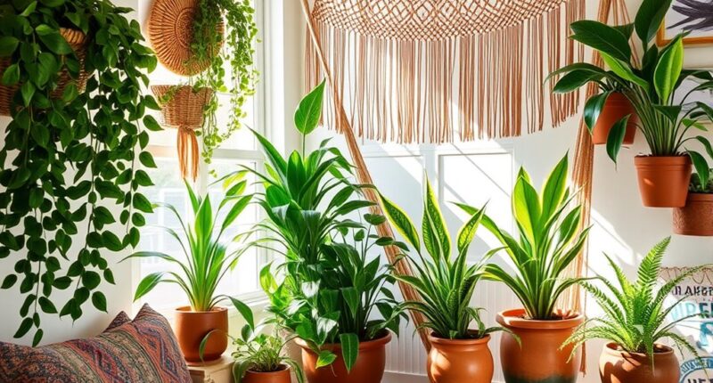 bohemian style plant choices