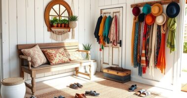 boho style functional entryways