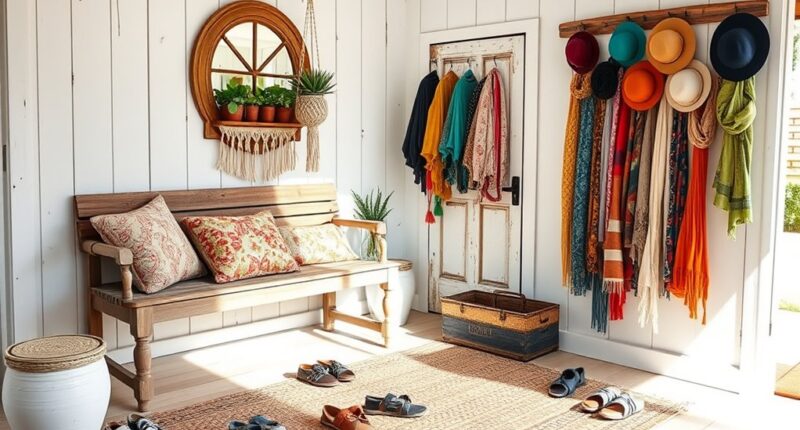 boho style functional entryways
