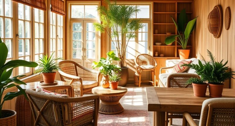 boho style wood tone blending