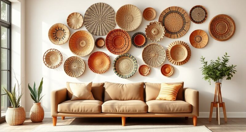 decorative wall basket arrangements