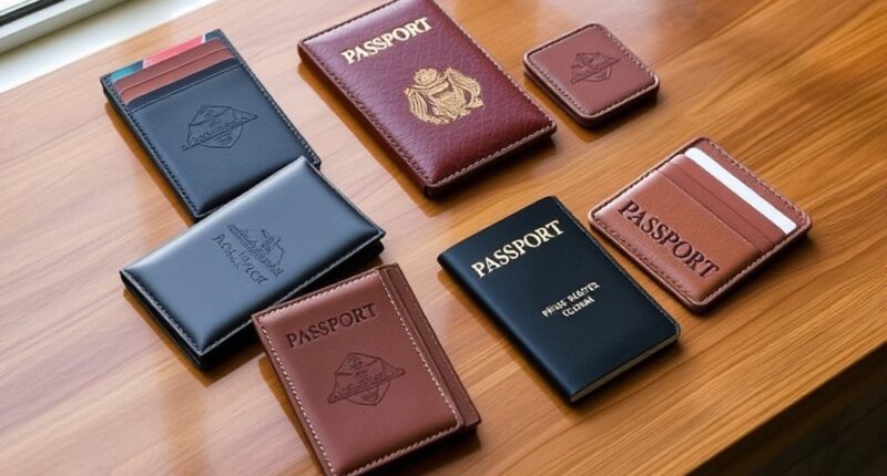 luxury leather passport sets