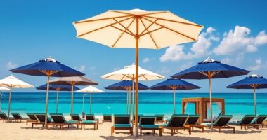 luxury stylish beach umbrellas