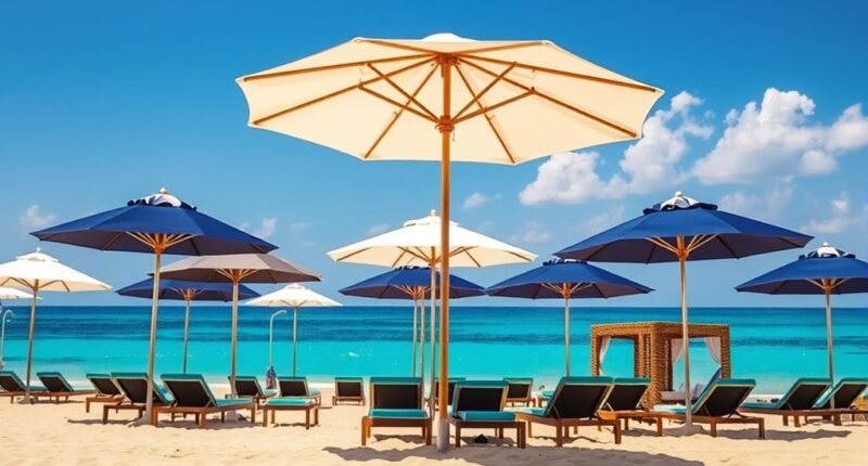 luxury stylish beach umbrellas