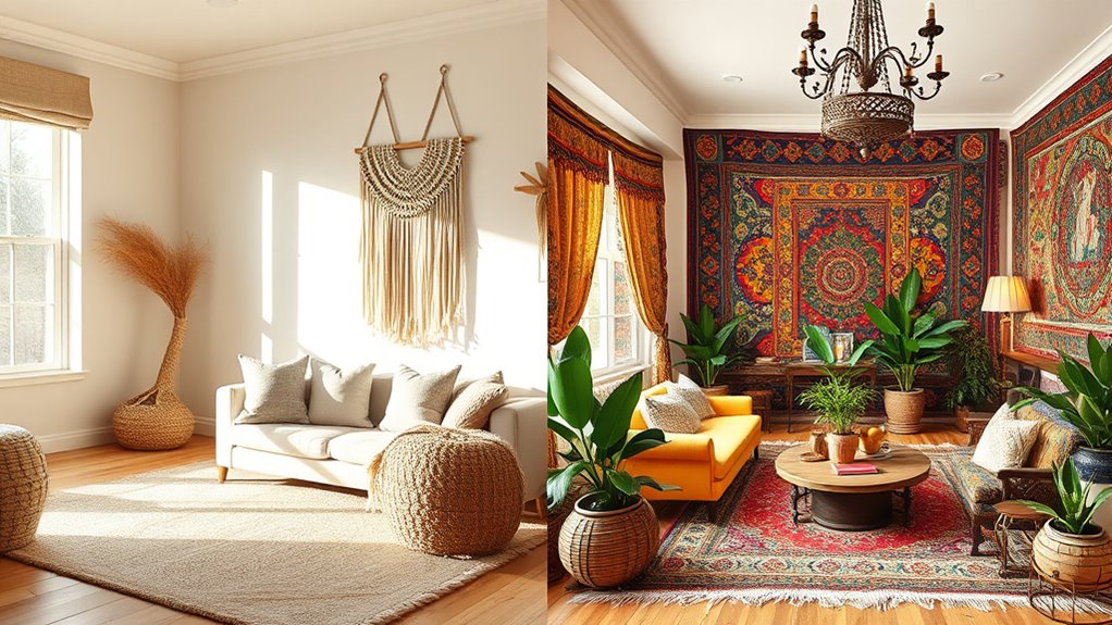 neutral and maximalist boho