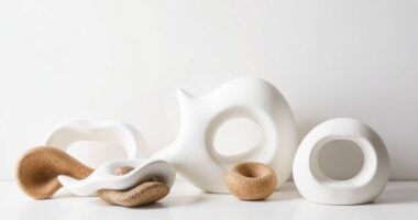 organic shaped sculptural decor