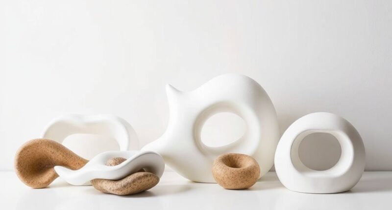 organic shaped sculptural decor
