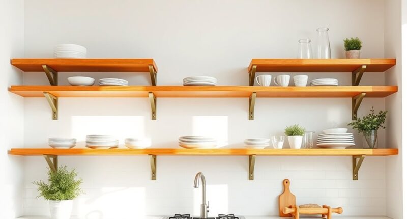 secure sturdy open shelves