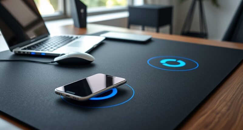 smart desk mats with wireless charging