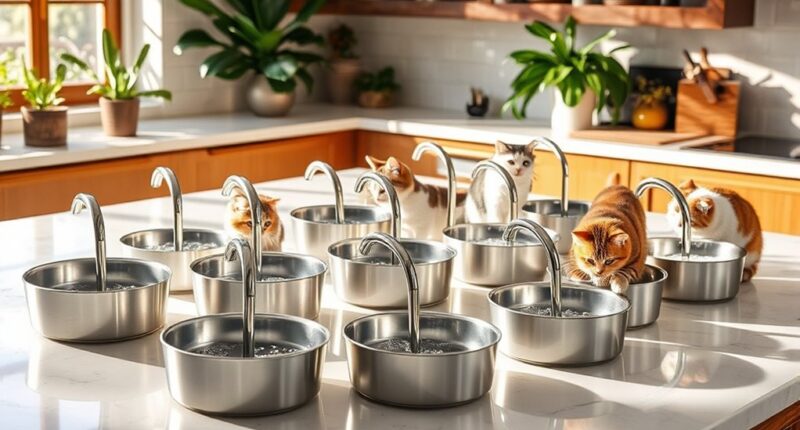 top stainless steel cat fountains