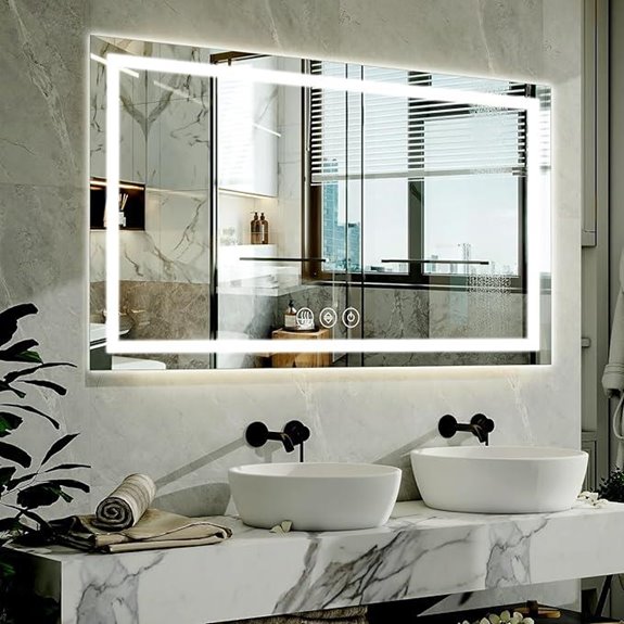 illuminated fog free mirror