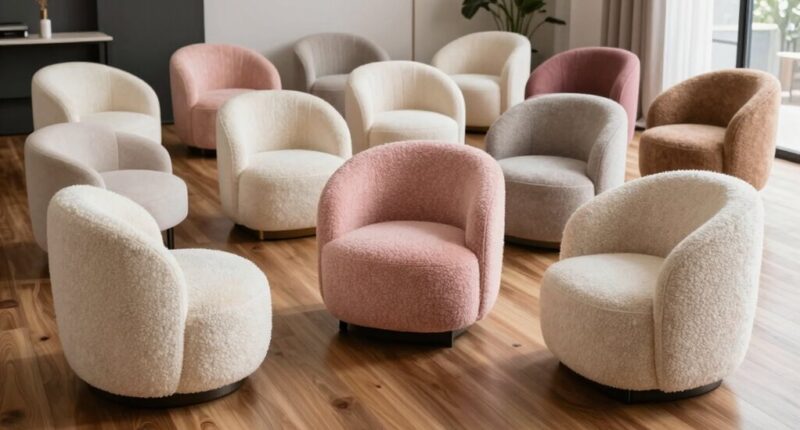luxury boucle accent chairs