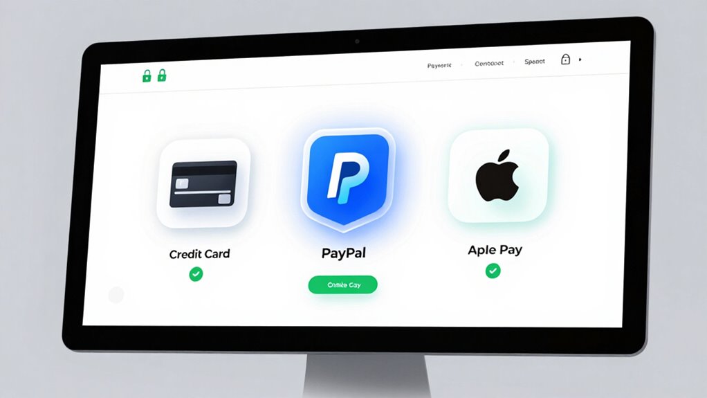 multiple secure payment options