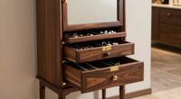 top lockable mirror jewelry armoire