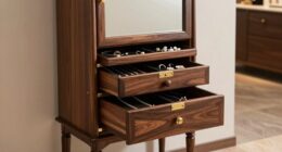 top lockable mirror jewelry armoire
