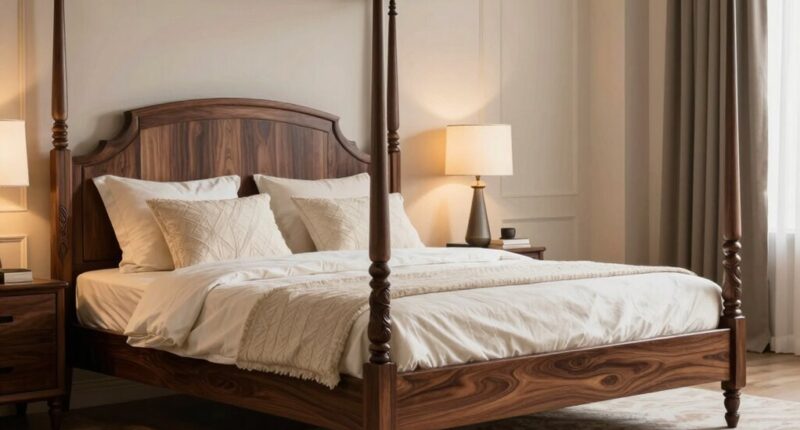 top solid wood king bed