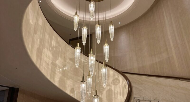top stairwell pendant chandeliers