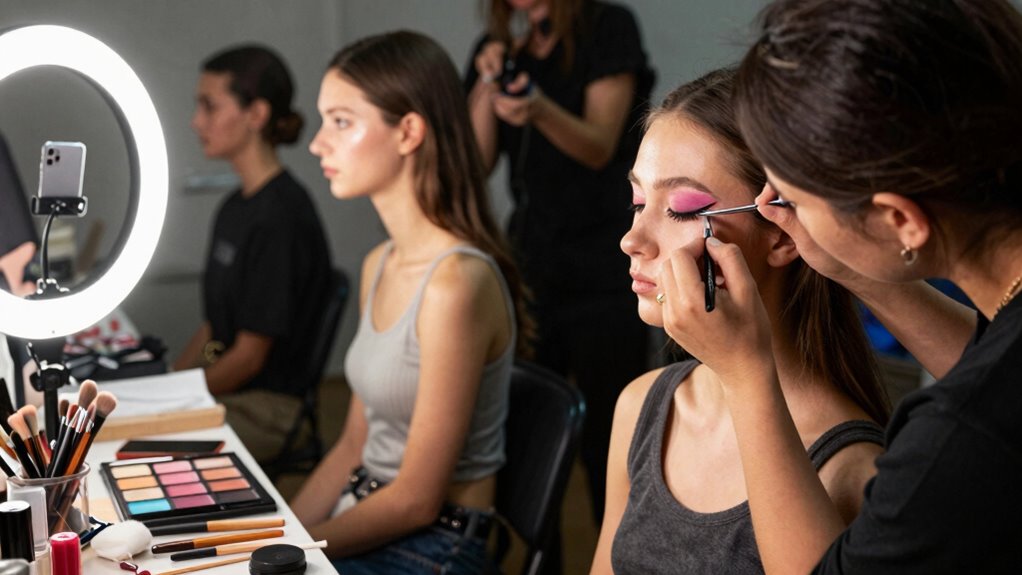 backstage beauty preparation process
