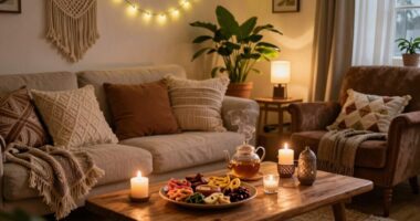 bohemian cozy home gathering