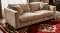 coordinated rug and sofa