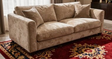 coordinated rug and sofa